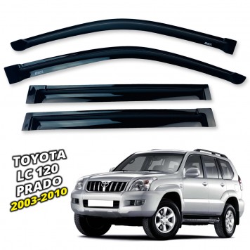 Дефлектори вікон Toyota Land Cruiser 120 Prado/ GX 470 2003-2010  накладні (DEFL) Q2